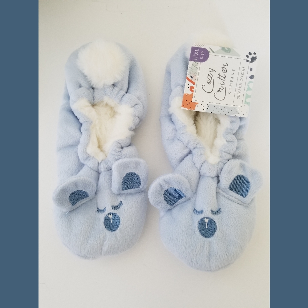 Cozy Critters NEW Lt Blue Slipper Cozies L/XL